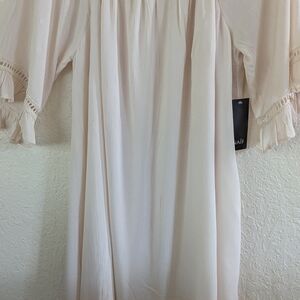 NAIF Cream Seventies Style Hippy Fairy Design Midi Dress XL NWT